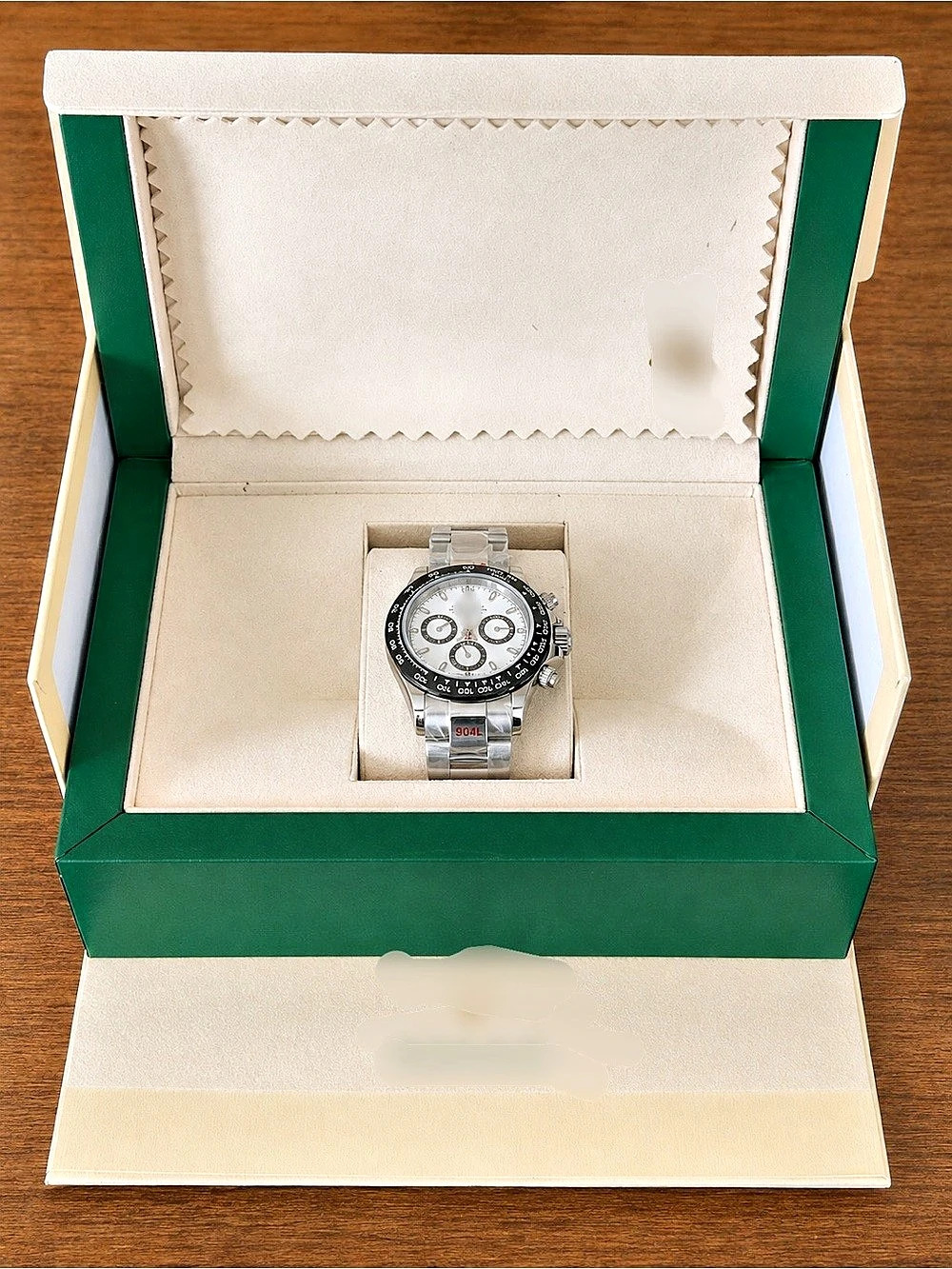 Chronograph Daytona Watch in Silver & Black